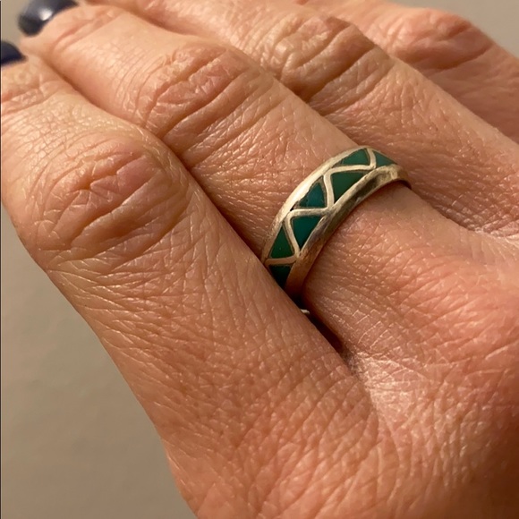 Sterling silver and turquoise ring - Picture 2 of 4